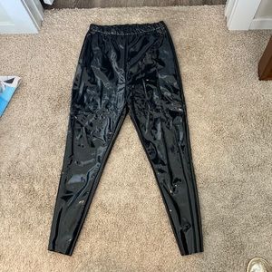 Danielle Bernstein leather high waisted pants